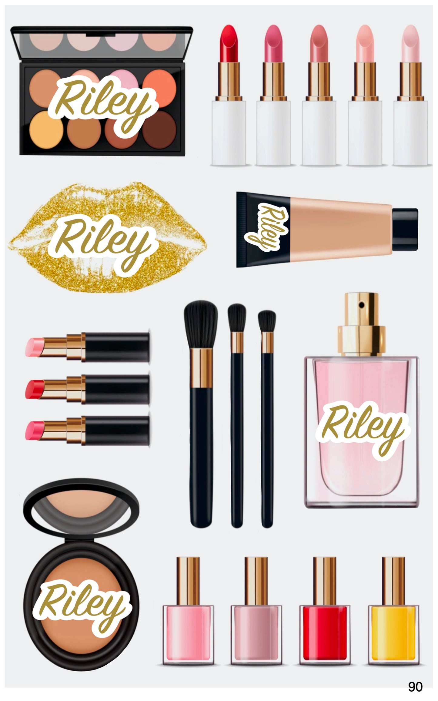 90-Gold Make Up-Personalized Cling It