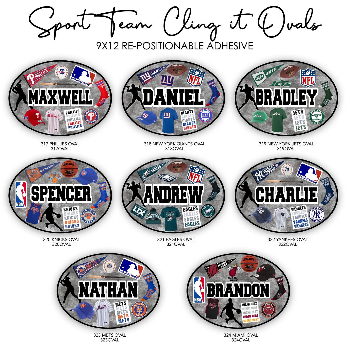 Sports Team Oval Cling