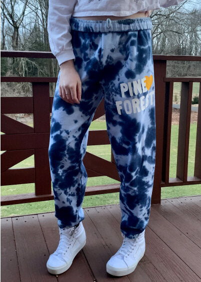 CAMP HAND DYED TRADITIONAL SWEATS W/ PAINT FONT HEART DESIGN (ADULT ONLY)