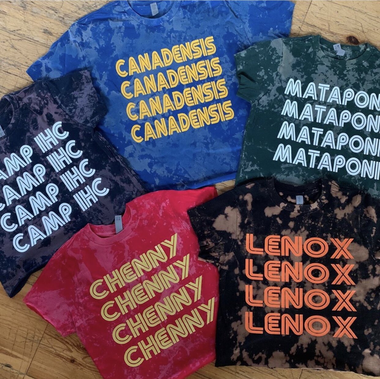 Camp bleached retro repeat cropped cap sleeve t shirt/tank