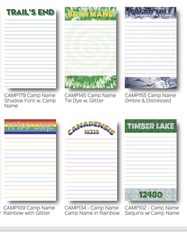 Camp Name Stationary