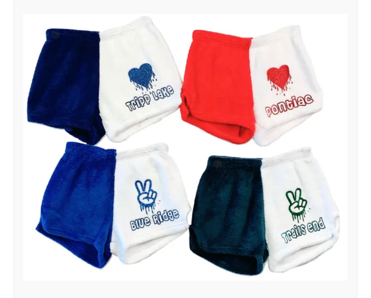 Two tone pajama shorts