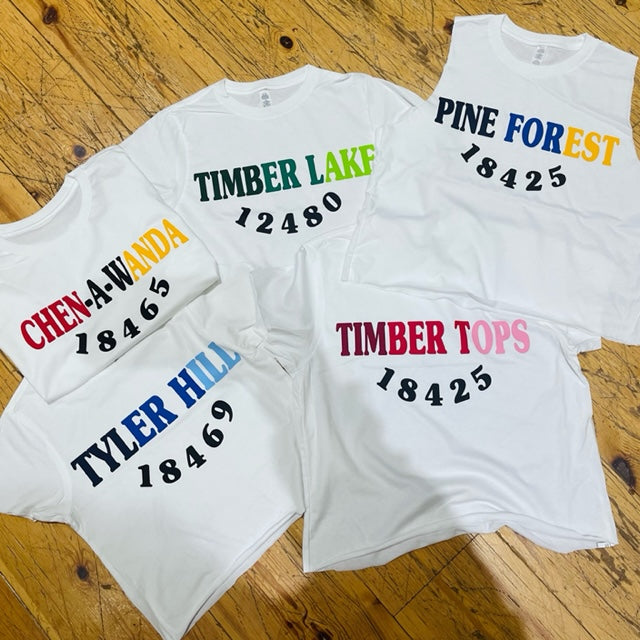Camp. Smile Cropped Tee or Cut Tank
