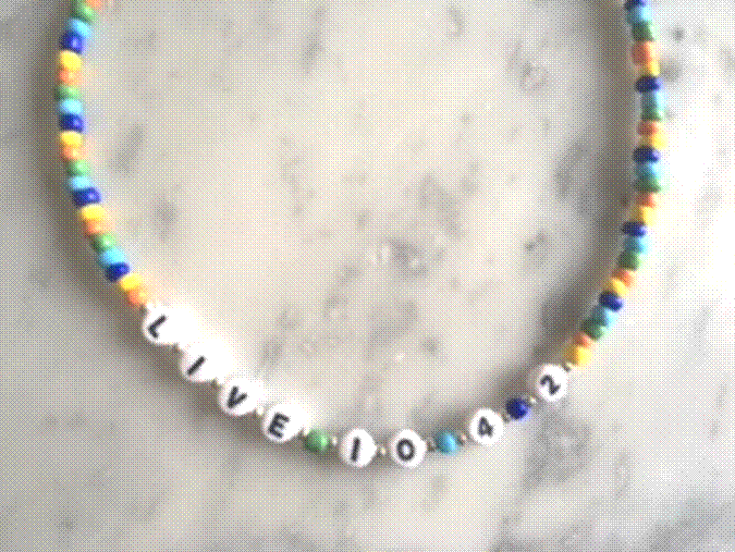 Camp Beaded Multi-Colored �Live 10 4 2� Necklace