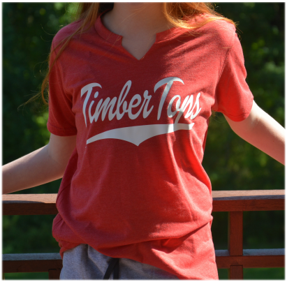 CAMP VINTAGE BASEBALL TEE W/ V-CUT NECK