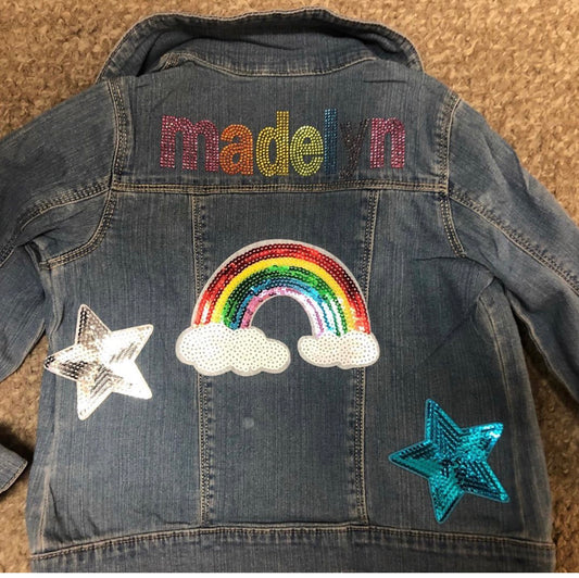 Rhinestone denim coat