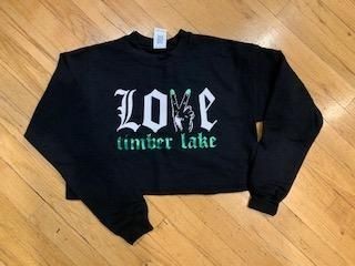 Love Fingers Cropped Crewneck Sweatshirt