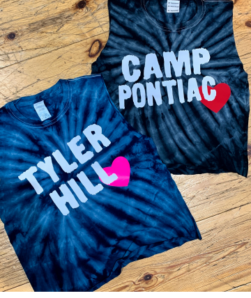 Camp Tie Dyed Paint Font W/Heart Tank