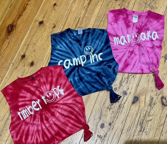 Camp Smile Tie Dye Side Tie Tank-MN