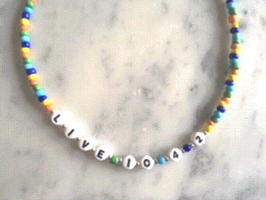 Camp Beaded Multi-Colored �Live 10 4 2� Necklace